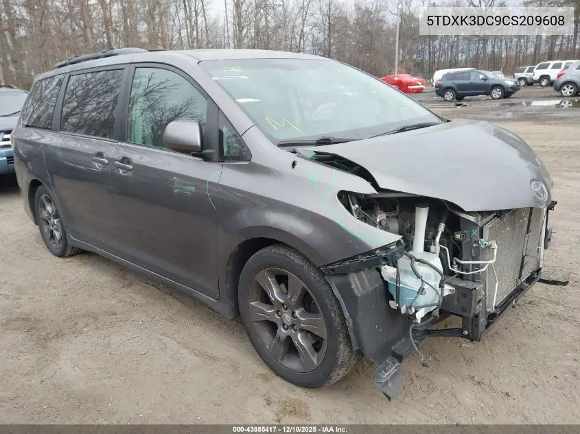 5TDXK3DC9CS209608 2012 Toyota Sienna Se 8 Passenger