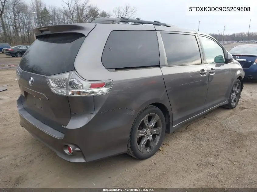 5TDXK3DC9CS209608 2012 Toyota Sienna Se 8 Passenger