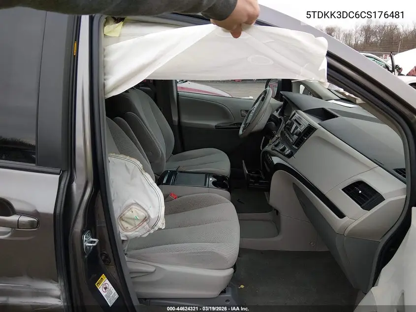 5TDKK3DC6CS176481 2012 Toyota Sienna Le V6 8 Passenger