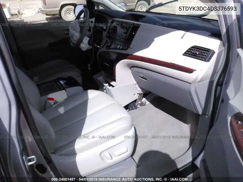 5TDYK3DC4DS376593 2013 Toyota Sienna Xle V6 8 Passenger