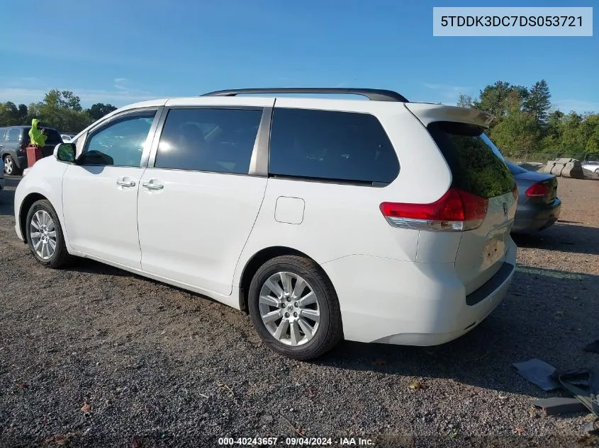 2013 Toyota Sienna Xle 7 Passenger VIN: 5TDDK3DC7DS053721 Lot: 40243657