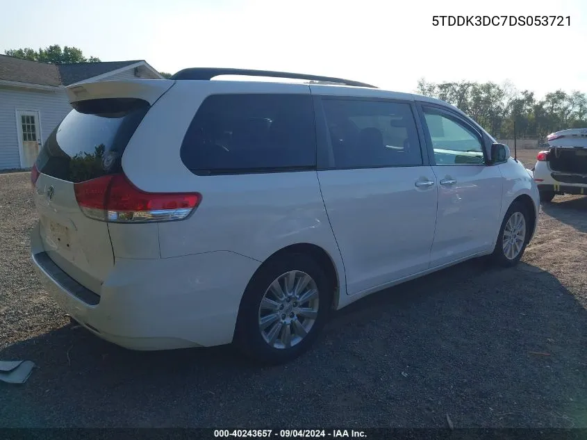 2013 Toyota Sienna Xle 7 Passenger VIN: 5TDDK3DC7DS053721 Lot: 40243657