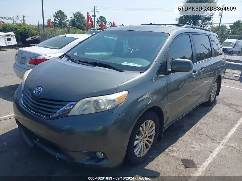 5TDYK3DCXDS364609 2013 Toyota Sienna Xle V6 8 Passenger