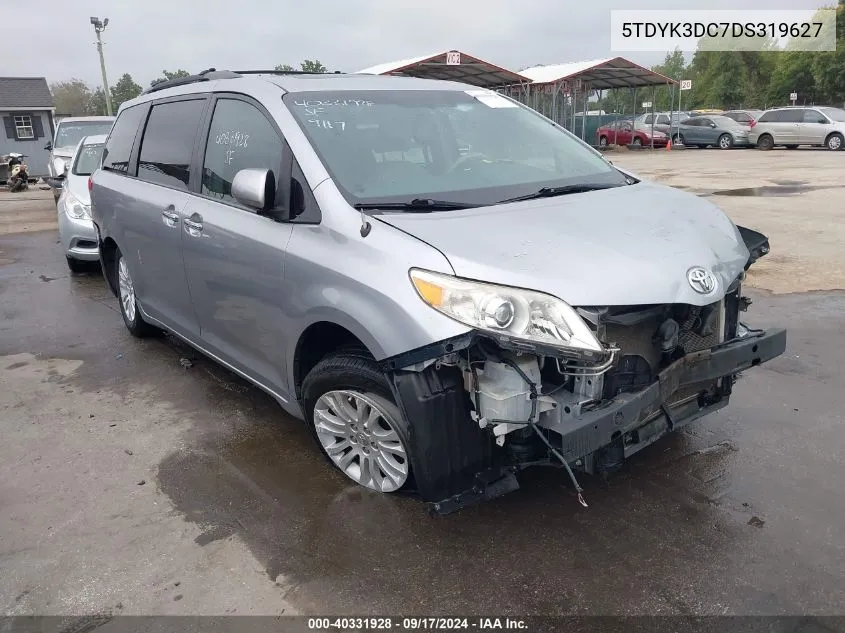 5TDYK3DC7DS319627 2013 Toyota Sienna Xle V6 8 Passenger