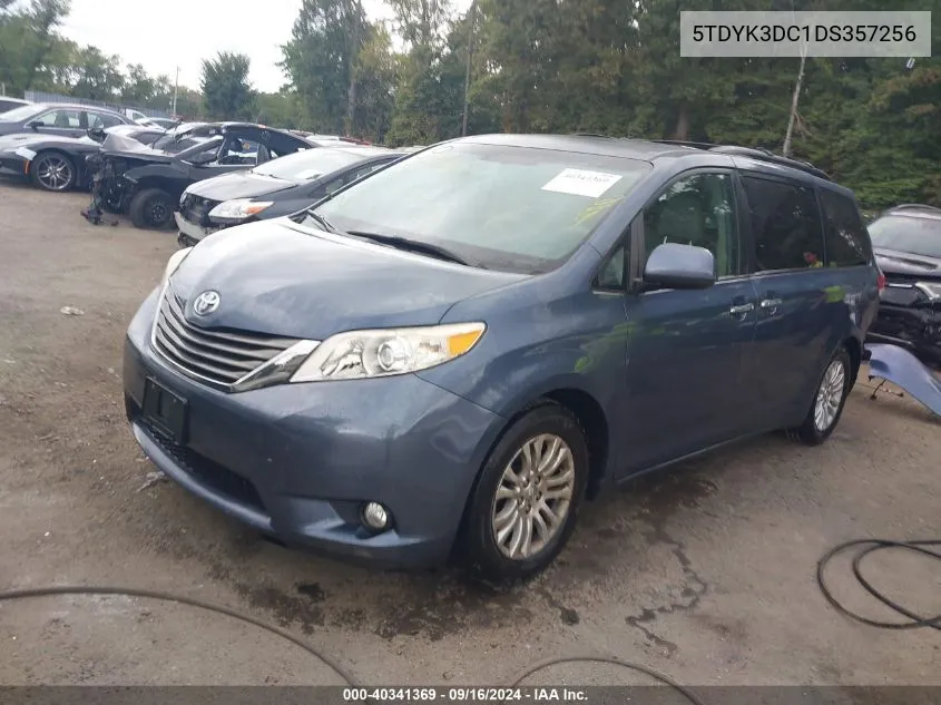 5TDYK3DC1DS357256 2013 Toyota Sienna Xle V6 8 Passenger