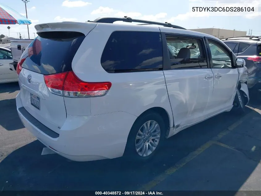 5TDYK3DC6DS286104 2013 Toyota Sienna Xle V6 8 Passenger