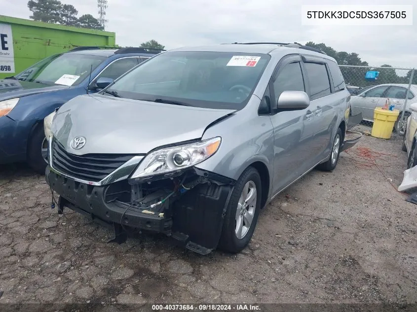 5TDKK3DC5DS367505 2013 Toyota Sienna Le V6 8 Passenger