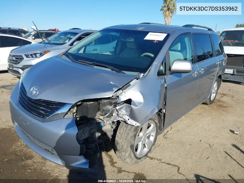 5TDKK3DC7DS353962 2013 Toyota Sienna Le V6 8 Passenger