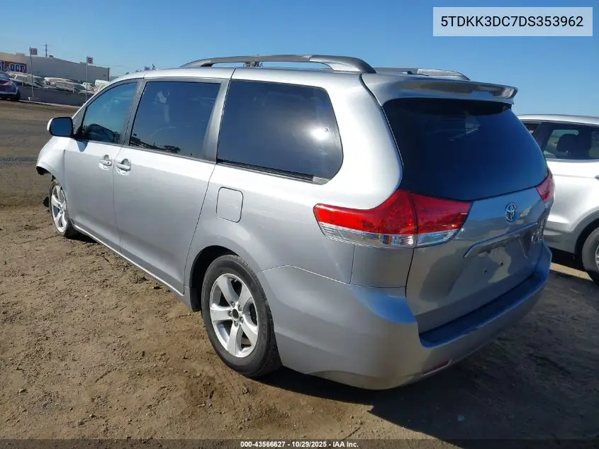 5TDKK3DC7DS353962 2013 Toyota Sienna Le V6 8 Passenger