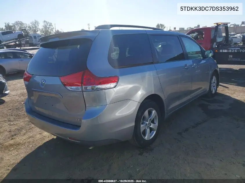 5TDKK3DC7DS353962 2013 Toyota Sienna Le V6 8 Passenger