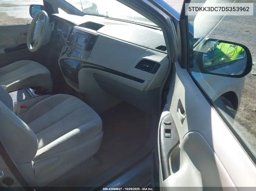 5TDKK3DC7DS353962 2013 Toyota Sienna Le V6 8 Passenger