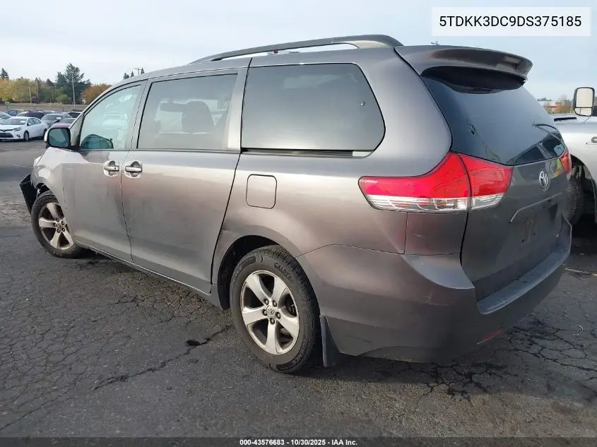 5TDKK3DC9DS375185 2013 Toyota Sienna Le V6 8 Passenger