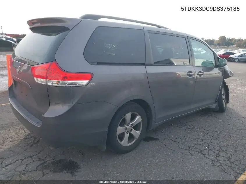 5TDKK3DC9DS375185 2013 Toyota Sienna Le V6 8 Passenger