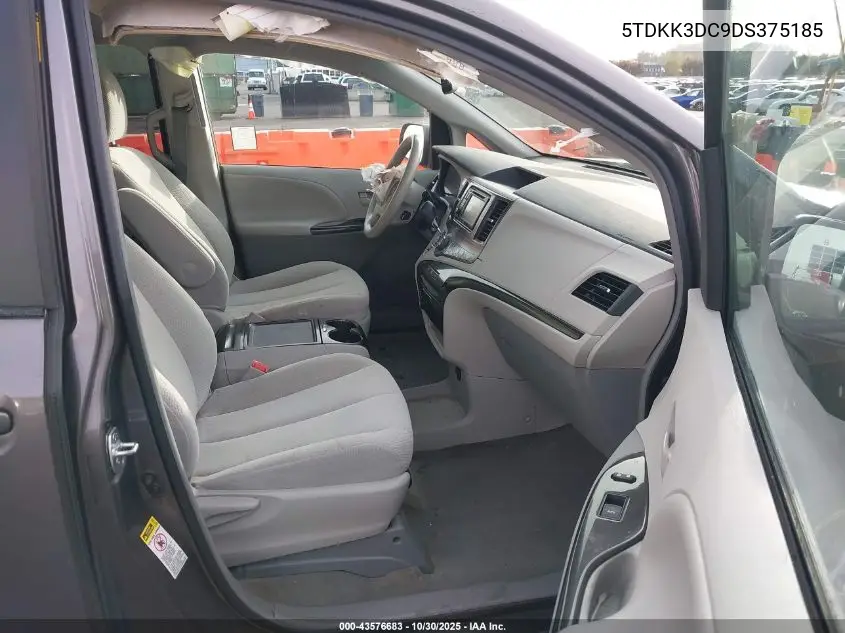 5TDKK3DC9DS375185 2013 Toyota Sienna Le V6 8 Passenger