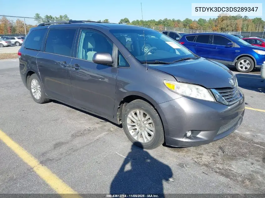 5TDYK3DC3DS289347 2013 Toyota Sienna Xle V6 8 Passenger