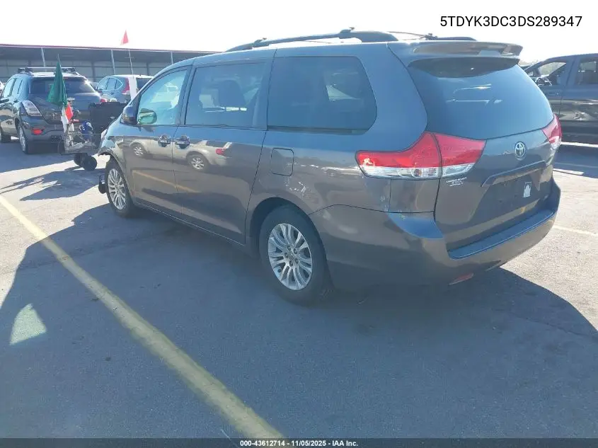 5TDYK3DC3DS289347 2013 Toyota Sienna Xle V6 8 Passenger