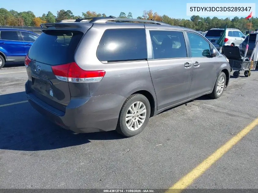 5TDYK3DC3DS289347 2013 Toyota Sienna Xle V6 8 Passenger