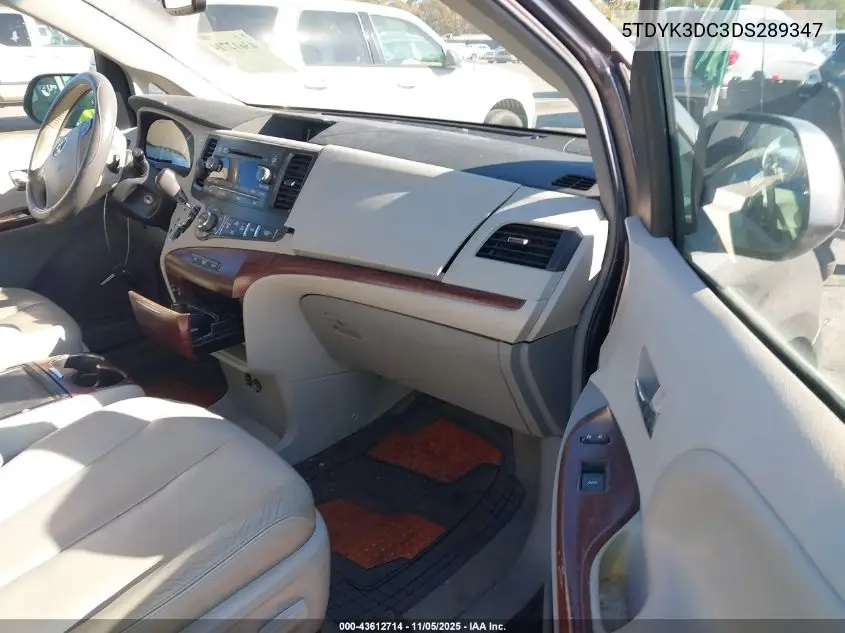 5TDYK3DC3DS289347 2013 Toyota Sienna Xle V6 8 Passenger