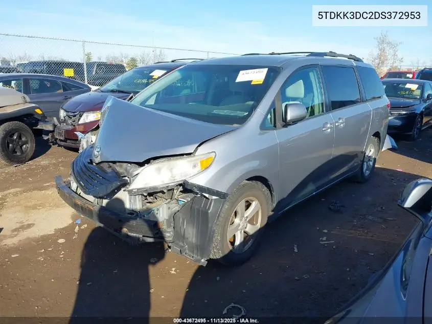 5TDKK3DC2DS372953 2013 Toyota Sienna Le V6 8 Passenger