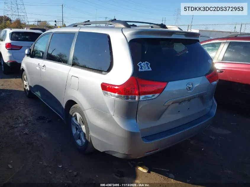 5TDKK3DC2DS372953 2013 Toyota Sienna Le V6 8 Passenger