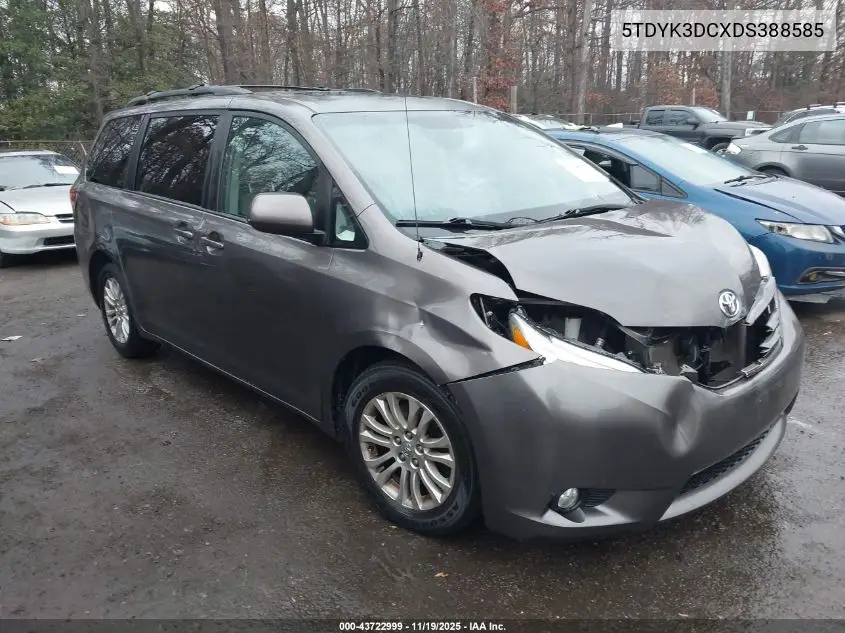 5TDYK3DCXDS388585 2013 Toyota Sienna Xle V6 8 Passenger