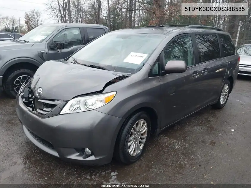 5TDYK3DCXDS388585 2013 Toyota Sienna Xle V6 8 Passenger