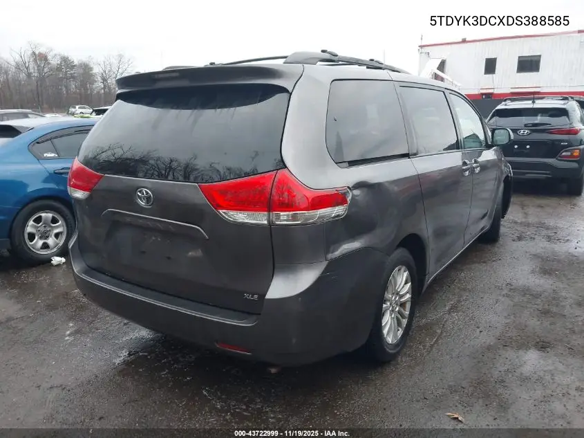 5TDYK3DCXDS388585 2013 Toyota Sienna Xle V6 8 Passenger