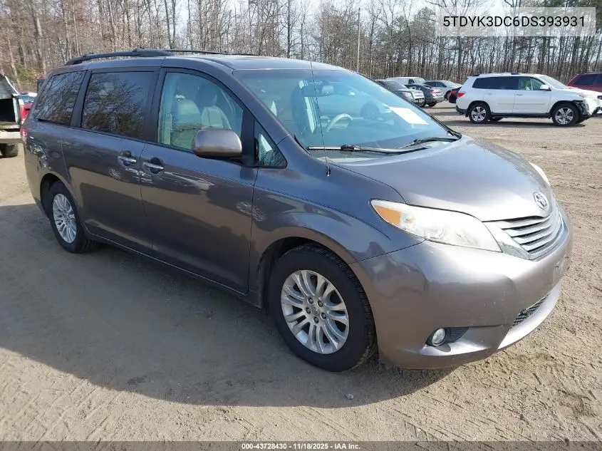 5TDYK3DC6DS393931 2013 Toyota Sienna Xle V6 8 Passenger