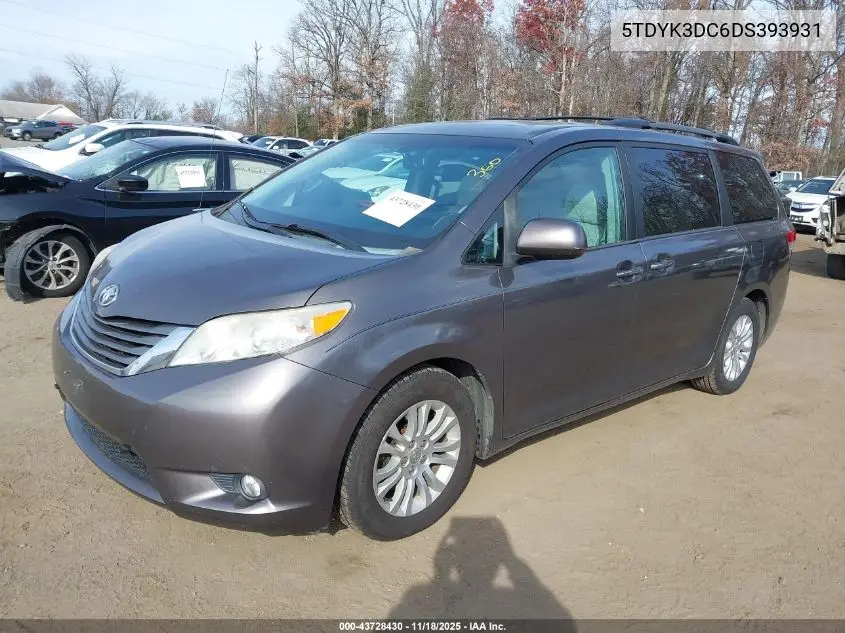5TDYK3DC6DS393931 2013 Toyota Sienna Xle V6 8 Passenger