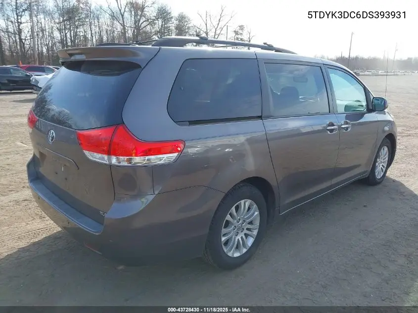 5TDYK3DC6DS393931 2013 Toyota Sienna Xle V6 8 Passenger