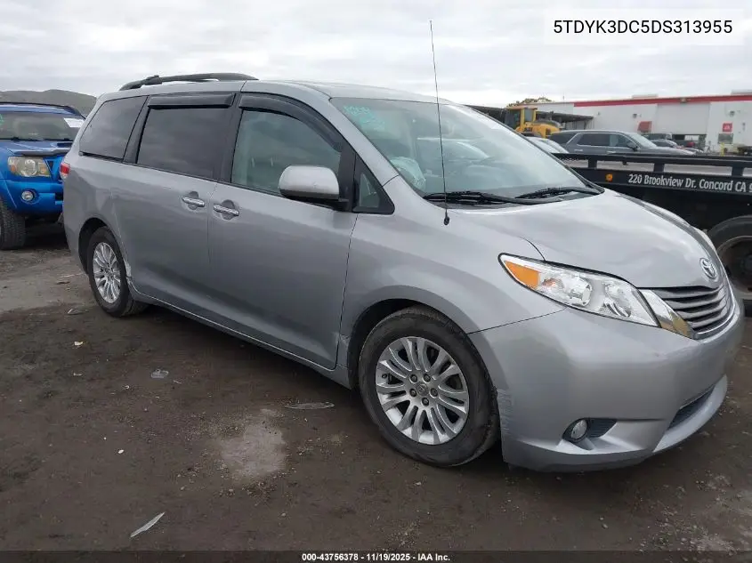 5TDYK3DC5DS313955 2013 Toyota Sienna Xle V6 8 Passenger