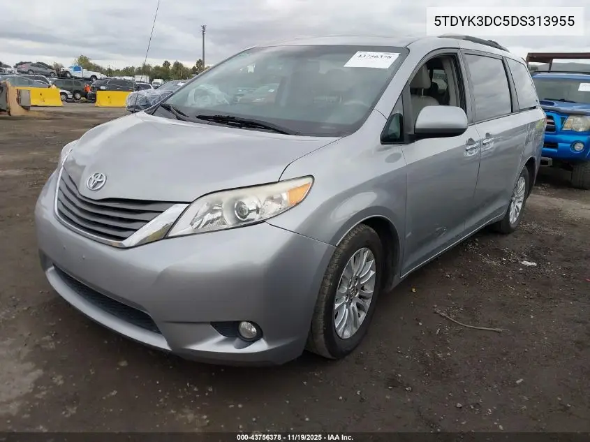 5TDYK3DC5DS313955 2013 Toyota Sienna Xle V6 8 Passenger