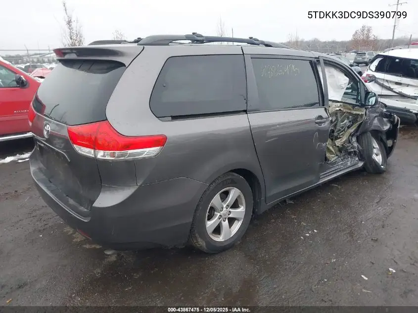 5TDKK3DC9DS390799 2013 Toyota Sienna Le V6 8 Passenger