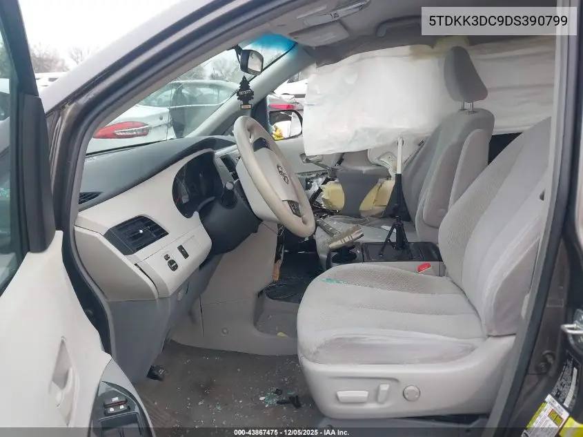 5TDKK3DC9DS390799 2013 Toyota Sienna Le V6 8 Passenger