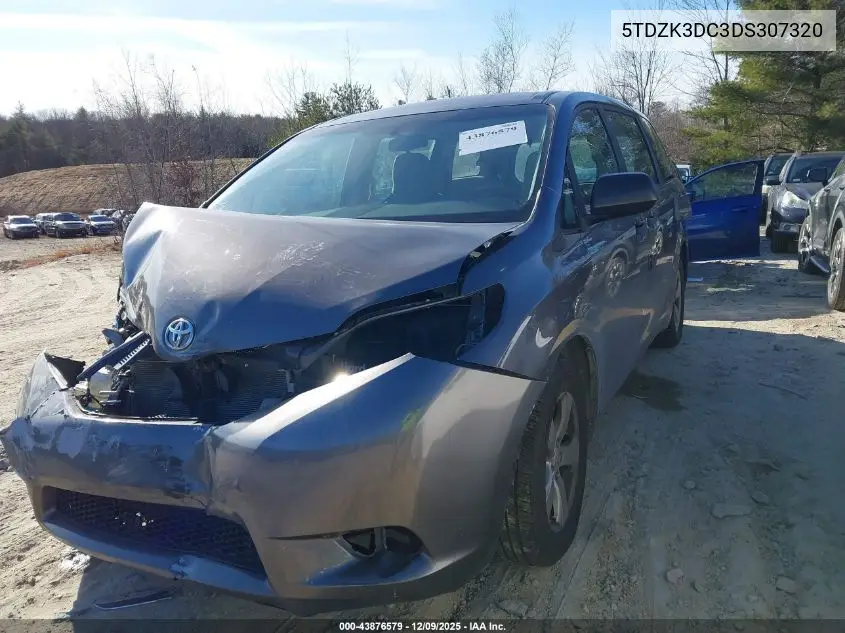 5TDZK3DC3DS307320 2013 Toyota Sienna L V6 7 Passenger