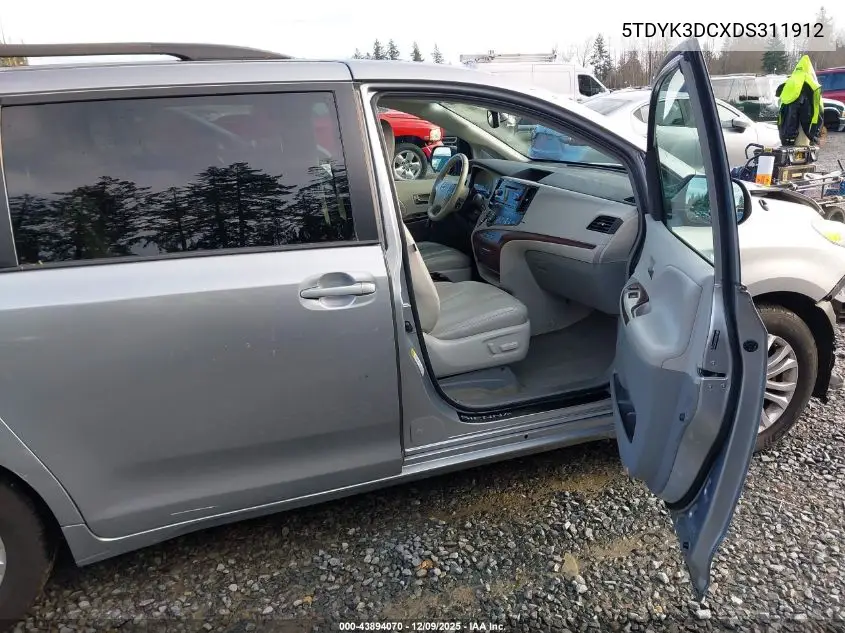 5TDYK3DCXDS311912 2013 Toyota Sienna Xle V6 8 Passenger