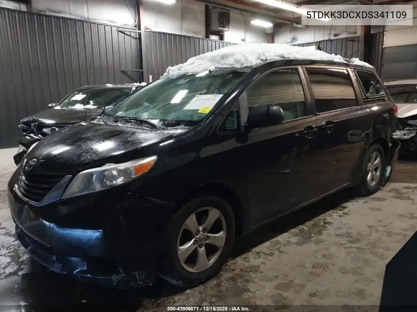5TDKK3DCXDS341109 2013 Toyota Sienna Le V6 8 Passenger