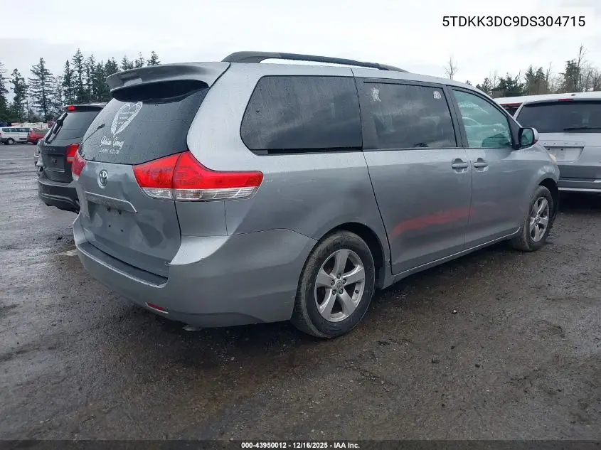 5TDKK3DC9DS304715 2013 Toyota Sienna Le V6 8 Passenger