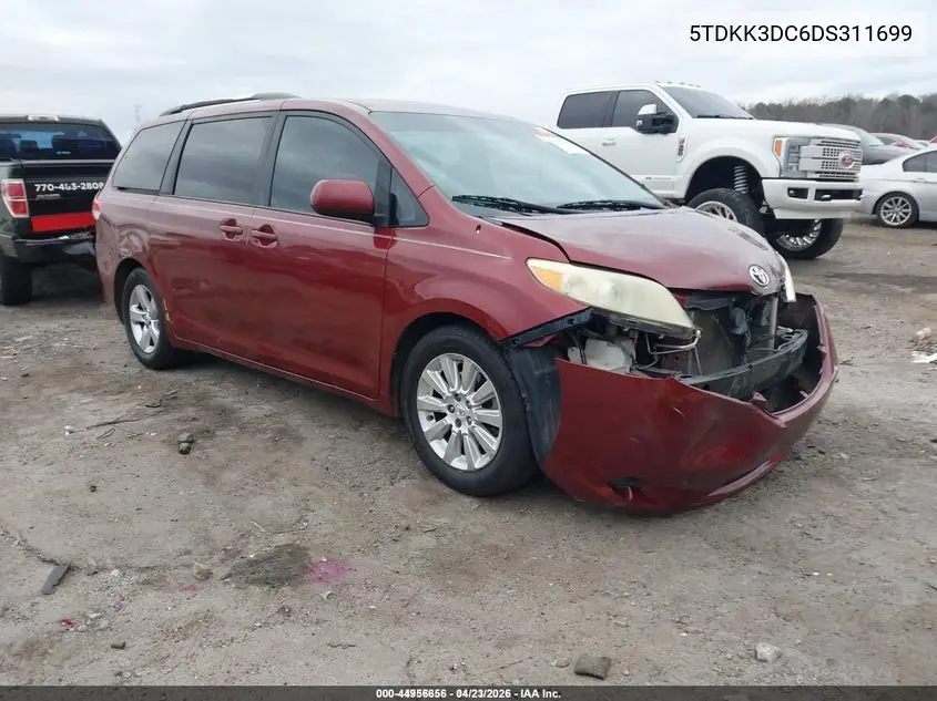 5TDKK3DC6DS311699 2013 Toyota Sienna Le V6 8 Passenger