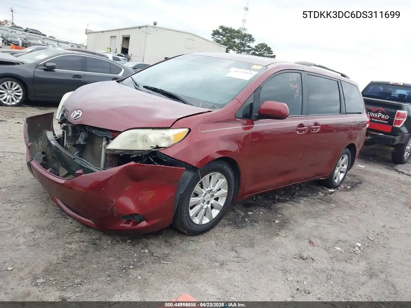 5TDKK3DC6DS311699 2013 Toyota Sienna Le V6 8 Passenger