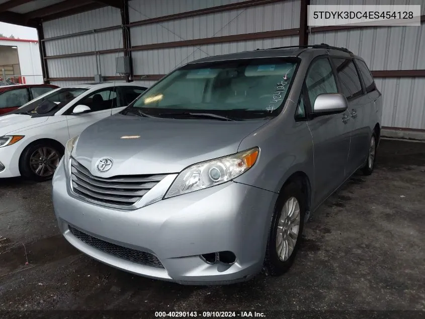 5TDYK3DC4ES454128 2014 Toyota Sienna Xle V6 8 Passenger