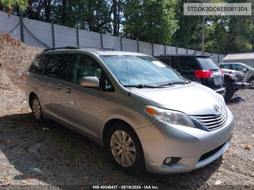 5TDDK3DC8ES081304 2014 Toyota Sienna Xle 7 Passenger