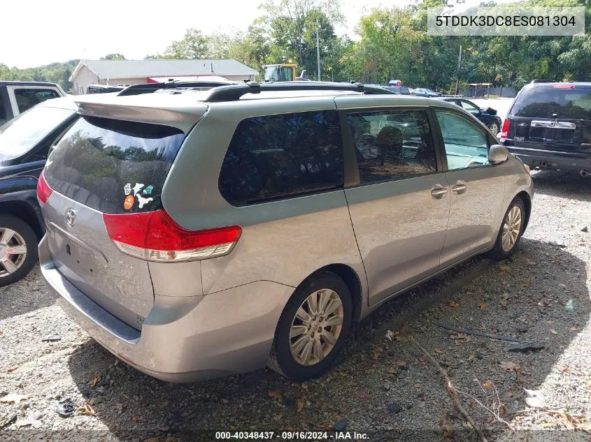 5TDDK3DC8ES081304 2014 Toyota Sienna Xle 7 Passenger