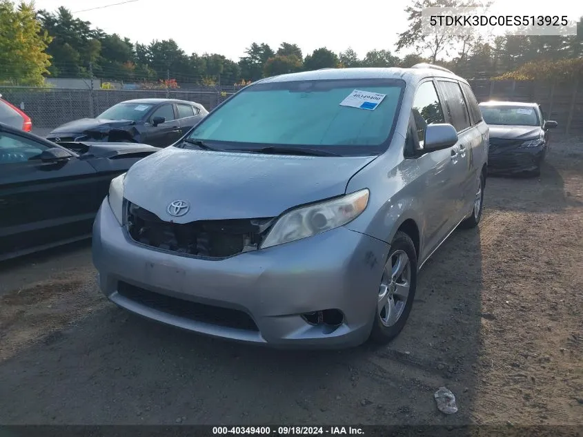 5TDKK3DC0ES513925 2014 Toyota Sienna Le