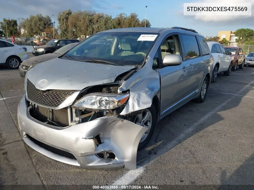 5TDKK3DCXES475569 2014 Toyota Sienna Le V6 8 Passenger