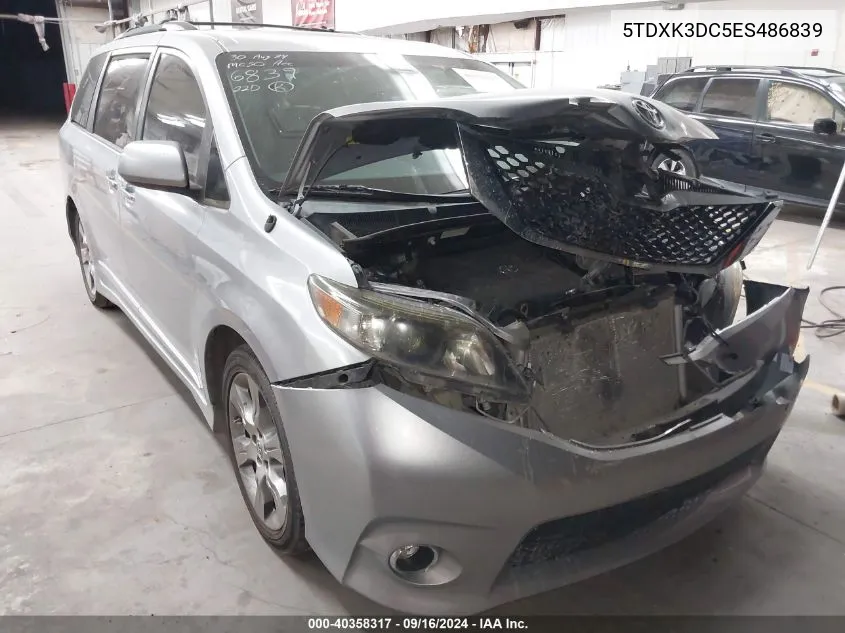 5TDXK3DC5ES486839 2014 Toyota Sienna Se 8 Passenger