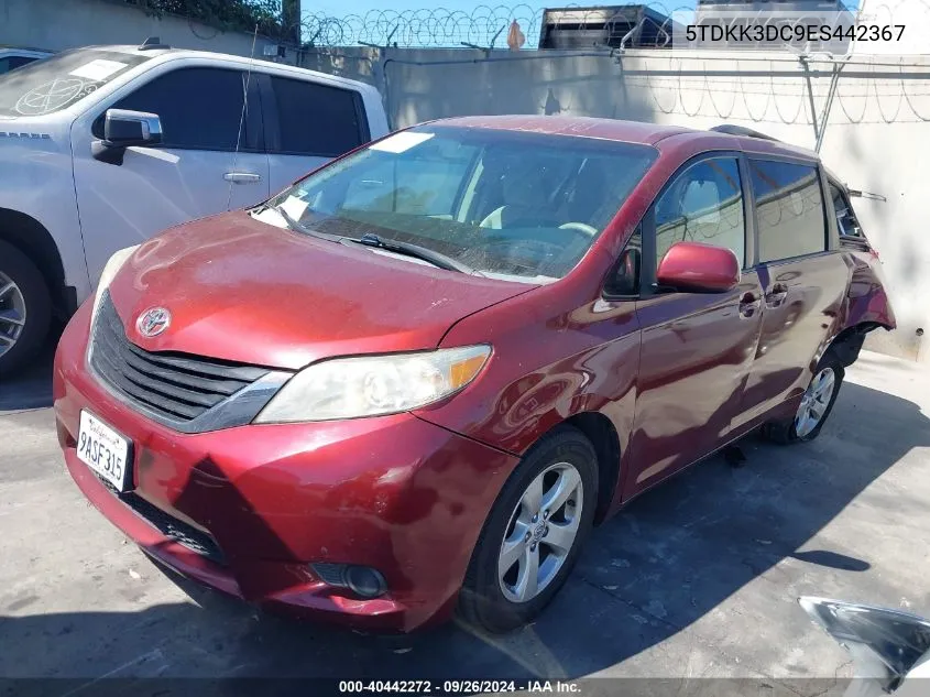 5TDKK3DC9ES442367 2014 Toyota Sienna Le V6 8 Passenger