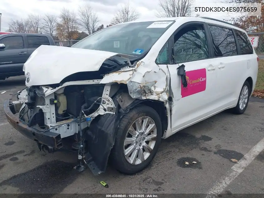 5TDDK3DC4ES075659 2014 Toyota Sienna Xle 7 Passenger