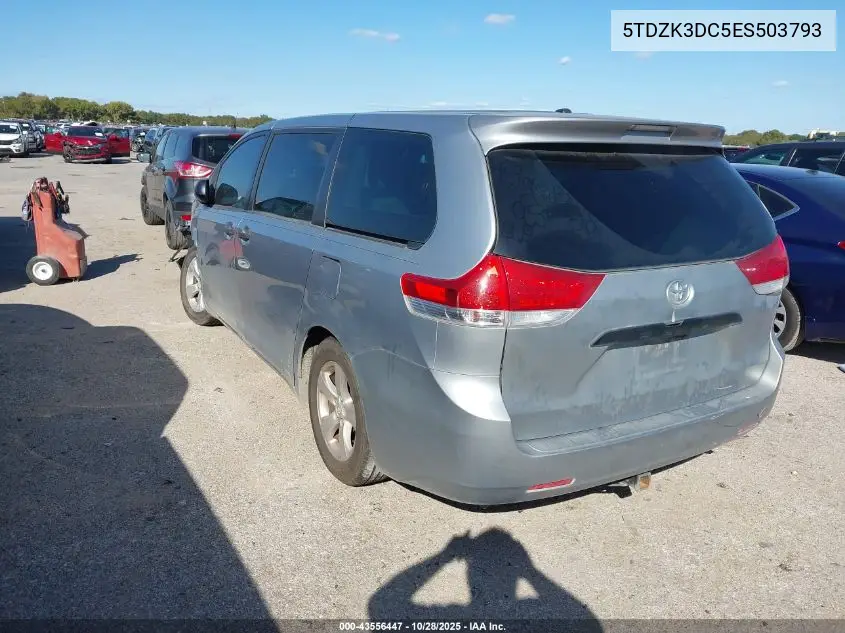 5TDZK3DC5ES503793 2014 Toyota Sienna L V6 7 Passenger