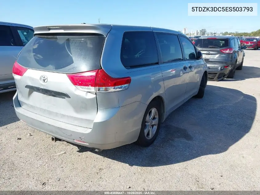 5TDZK3DC5ES503793 2014 Toyota Sienna L V6 7 Passenger